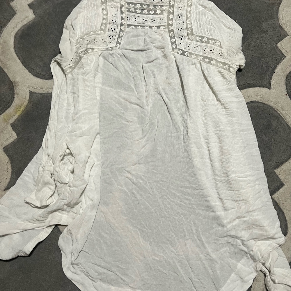 Free People Courtney Victorian Shirt Dress in white - Picture 3 of 6